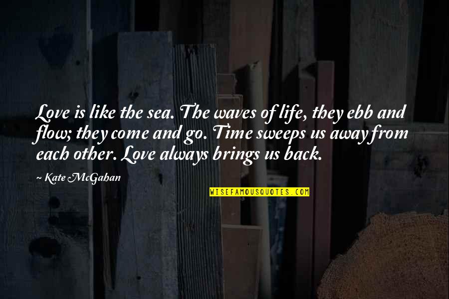 Waves Of Love Quotes By Kate McGahan: Love is like the sea. The waves of