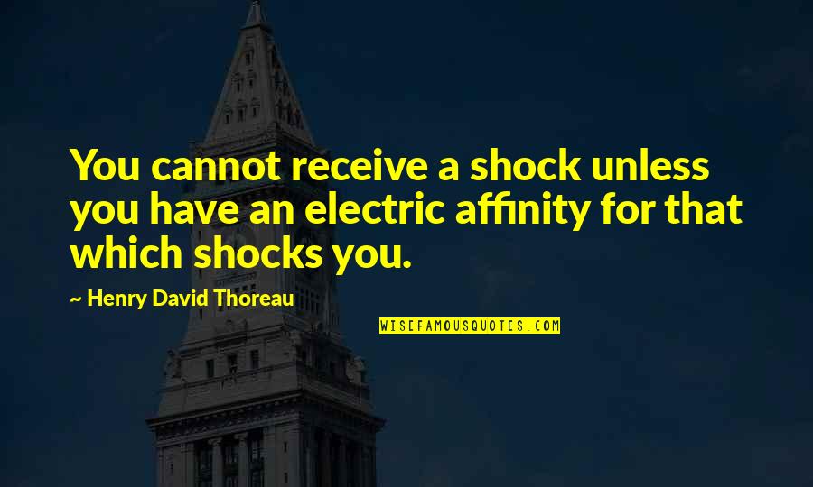 Waxing Crescent Moon Quotes By Henry David Thoreau: You cannot receive a shock unless you have