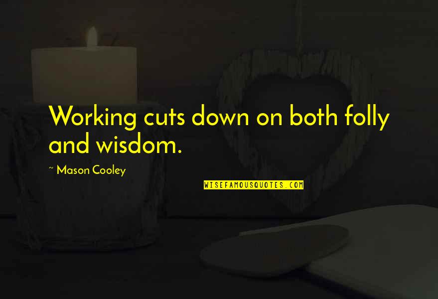 Wayans Bros Pops Quotes By Mason Cooley: Working cuts down on both folly and wisdom.