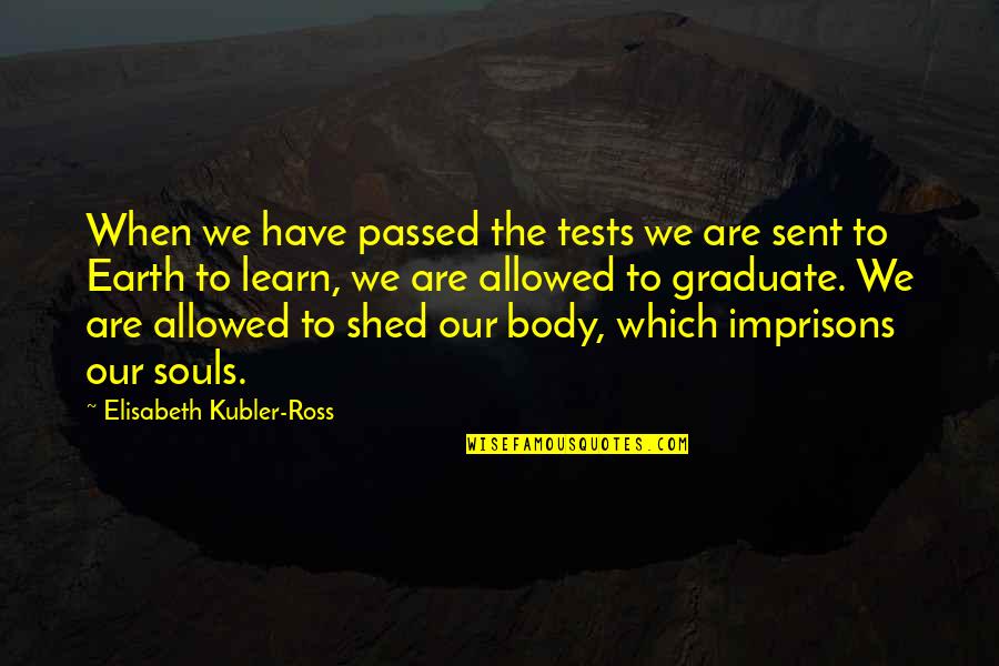 We Are Souls Quotes By Elisabeth Kubler-Ross: When we have passed the tests we are