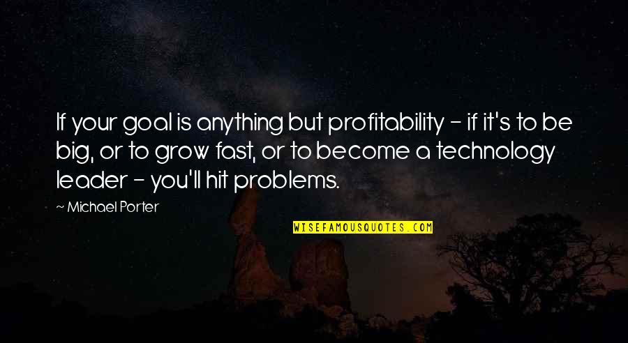 We Grow Up So Fast Quotes By Michael Porter: If your goal is anything but profitability -