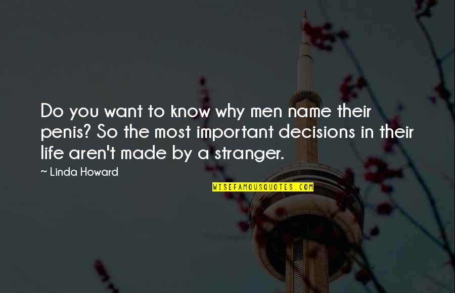 We Have To Take Care Of Ourselves Quotes By Linda Howard: Do you want to know why men name