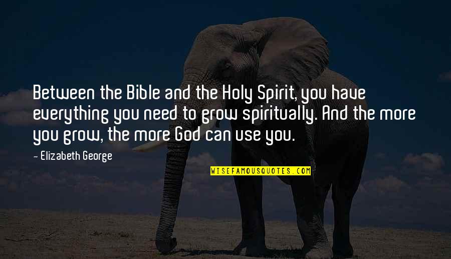 We Need Prayer Quotes By Elizabeth George: Between the Bible and the Holy Spirit, you