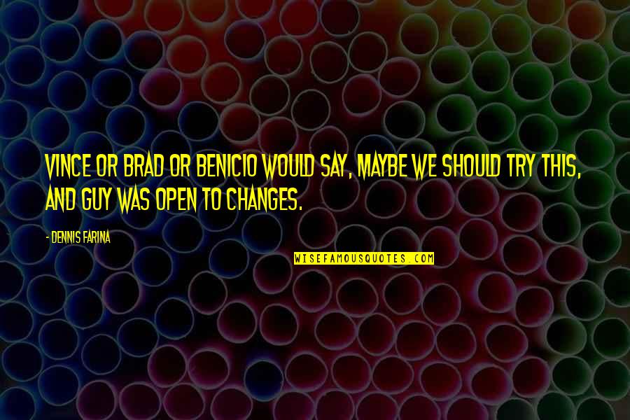 We Should Try Quotes By Dennis Farina: Vince or Brad or Benicio would say, Maybe