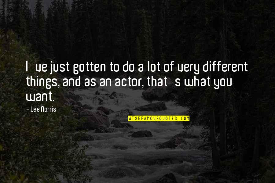 We Want Different Things Quotes By Lee Norris: I've just gotten to do a lot of