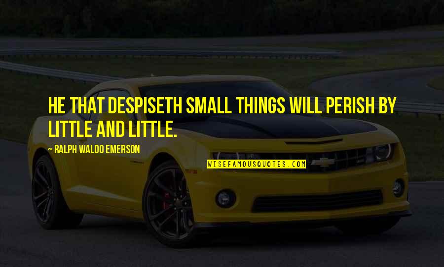 We Will All Perish Quotes By Ralph Waldo Emerson: He that despiseth small things will perish by