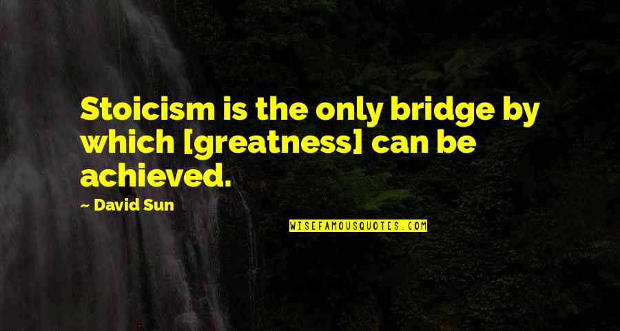 Weak Friendship Quotes By David Sun: Stoicism is the only bridge by which [greatness]