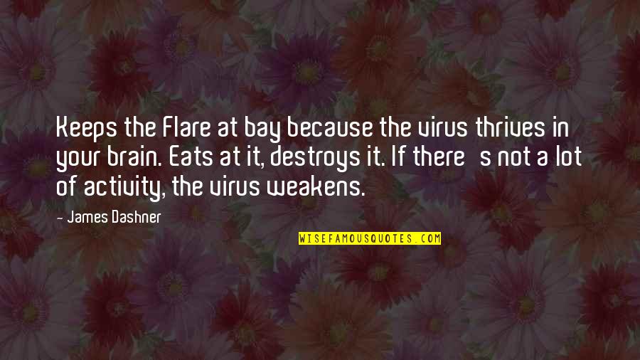 Weakens Quotes By James Dashner: Keeps the Flare at bay because the virus