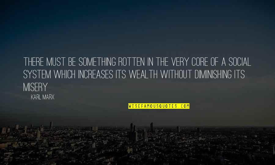 Wealth Quotes By Karl Marx: There must be something rotten in the very