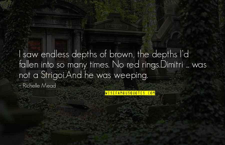 Weeping Quotes By Richelle Mead: I saw endless depths of brown, the depths