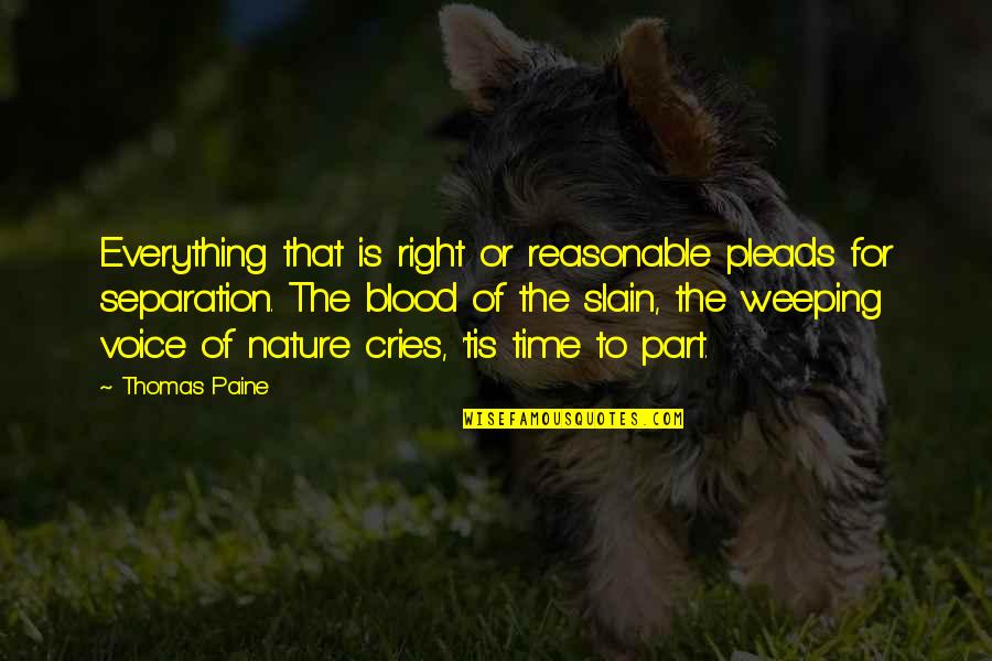 Weeping Quotes By Thomas Paine: Everything that is right or reasonable pleads for