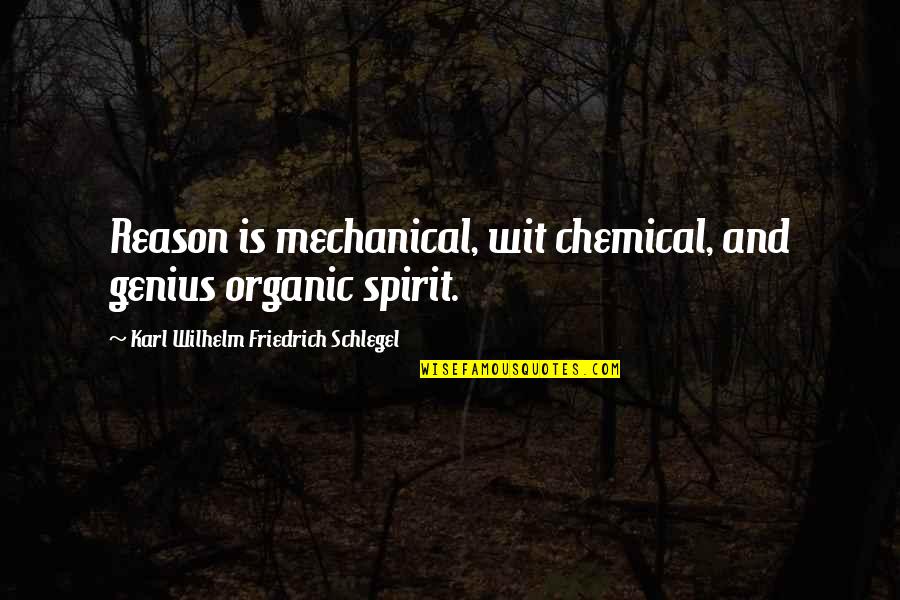 Welcome To My Fb Quotes By Karl Wilhelm Friedrich Schlegel: Reason is mechanical, wit chemical, and genius organic