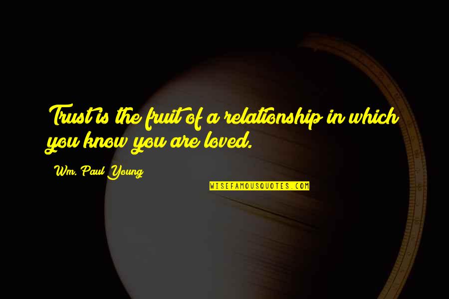 Wellmann Plumbing Quotes By Wm. Paul Young: Trust is the fruit of a relationship in