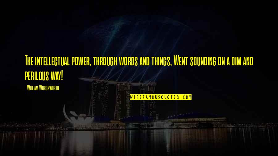 Went Through Things Quotes By William Wordsworth: The intellectual power, through words and things, Went