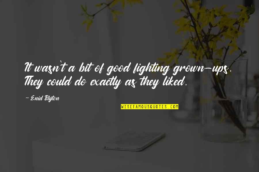 Were Grown Ups Now Quotes By Enid Blyton: It wasn't a bit of good fighting grown-ups.