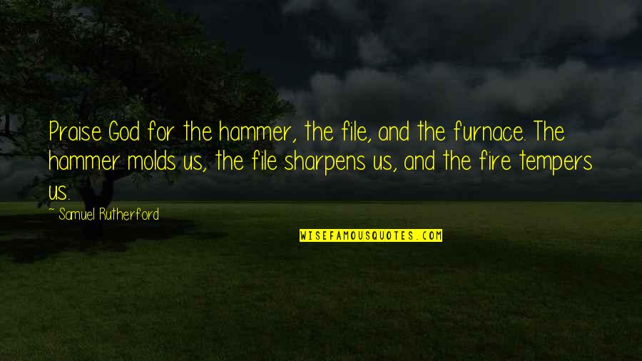 Wertham Premium Quotes By Samuel Rutherford: Praise God for the hammer, the file, and