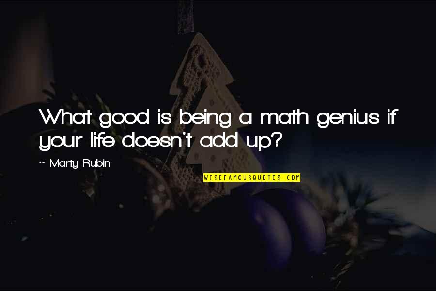 What Are Some Good Math Quotes By Marty Rubin: What good is being a math genius if