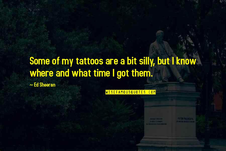 What Are Some Quotes By Ed Sheeran: Some of my tattoos are a bit silly,