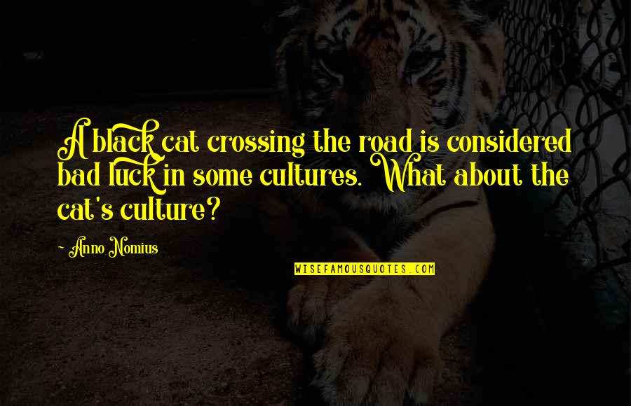 What Are Your Thoughts About The Quotes By Anno Nomius: A black cat crossing the road is considered