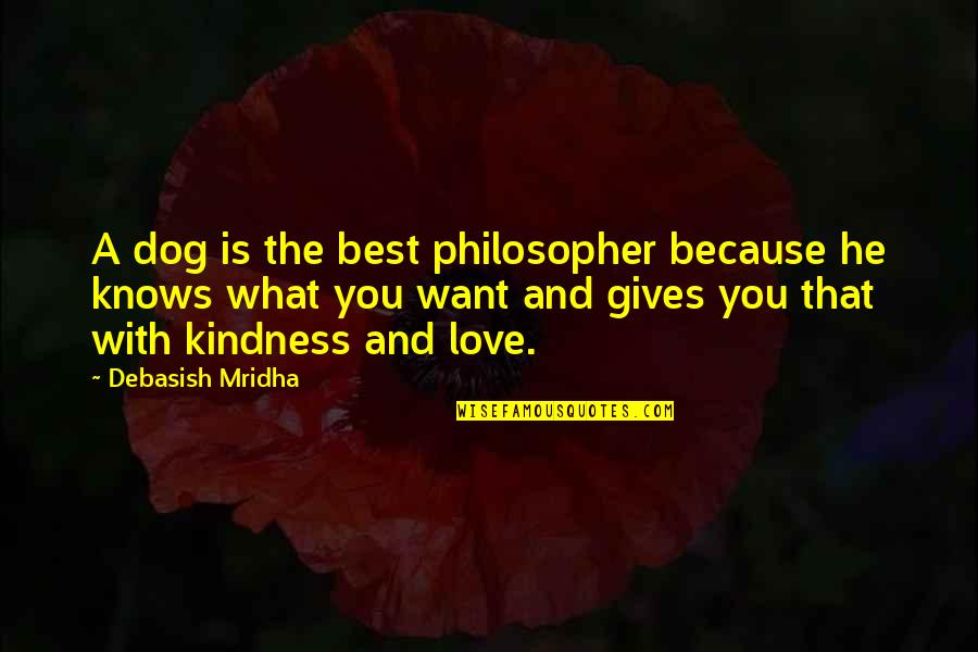 What He Is Quotes By Debasish Mridha: A dog is the best philosopher because he