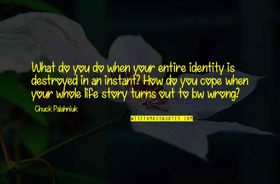 What Identity Is Quotes By Chuck Palahniuk: What do you do when your entire identity