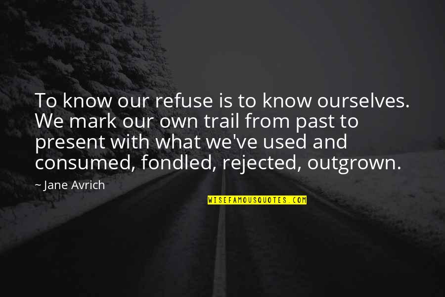 What Identity Is Quotes By Jane Avrich: To know our refuse is to know ourselves.