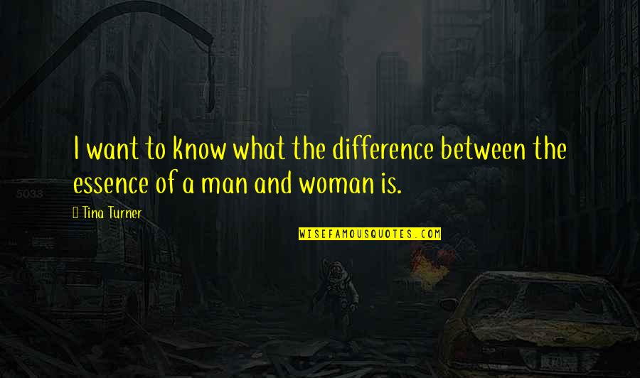 What Is A Woman Quotes By Tina Turner: I want to know what the difference between