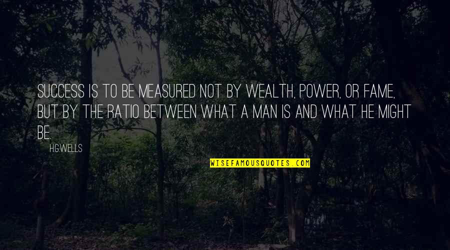 What Is Fame Quotes By H.G.Wells: Success is to be measured not by wealth,