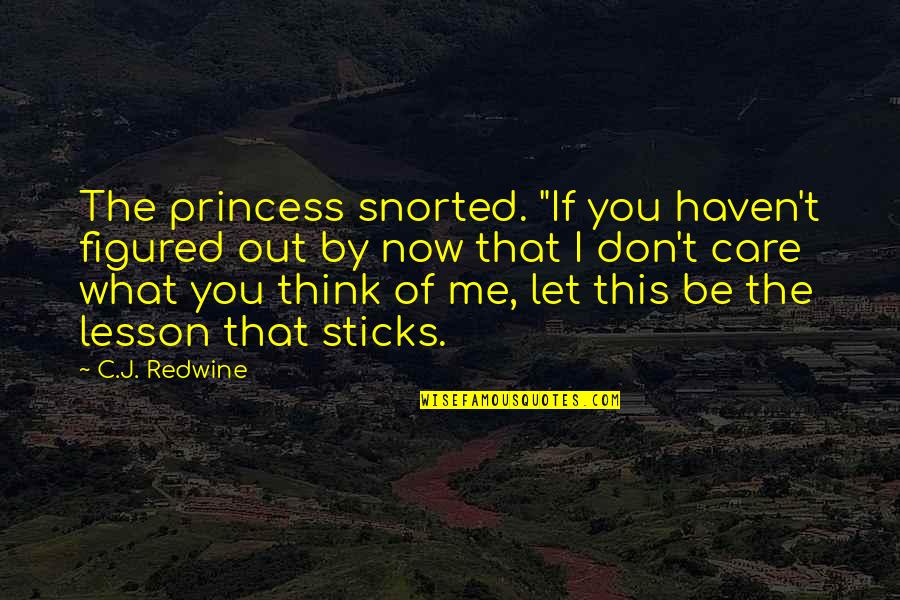 What Now Quotes By C.J. Redwine: The princess snorted. "If you haven't figured out