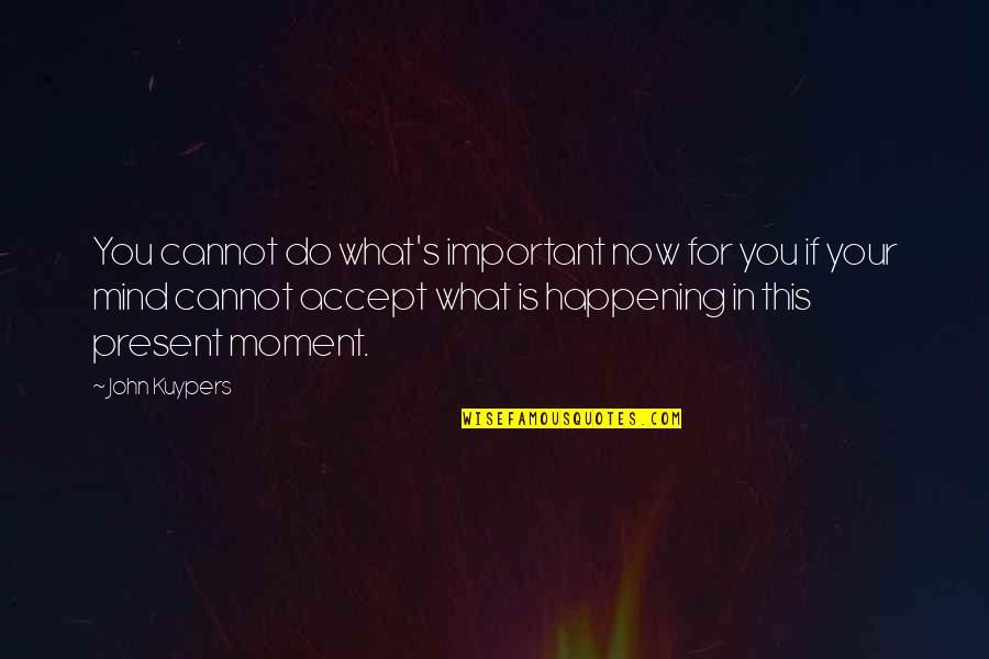 What Now Quotes By John Kuypers: You cannot do what's important now for you