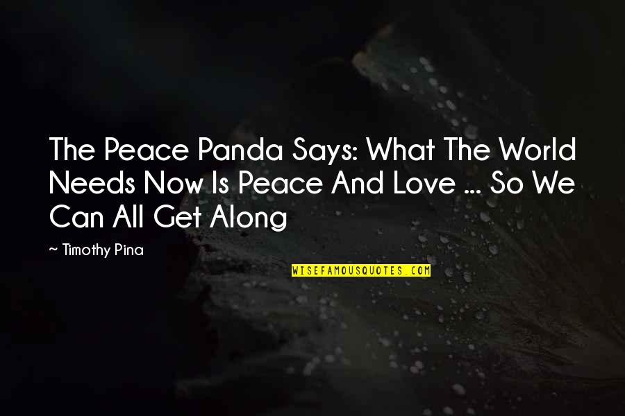 What The World Needs Now Quotes By Timothy Pina: The Peace Panda Says: What The World Needs