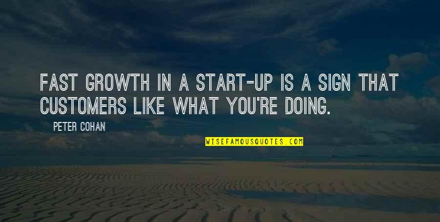 What You Like Quotes By Peter Cohan: Fast growth in a start-up is a sign