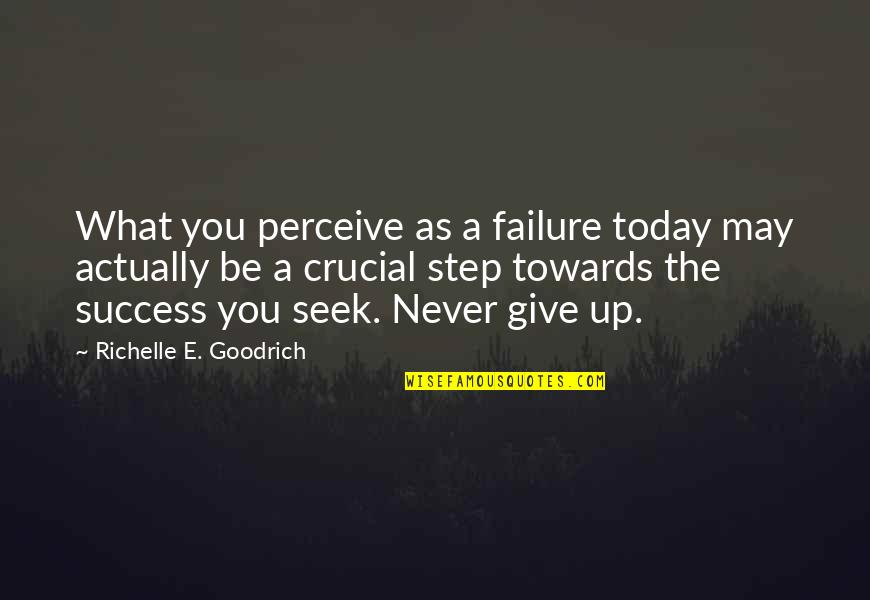 What You Seek Quotes By Richelle E. Goodrich: What you perceive as a failure today may