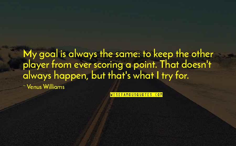 What's The Point Quotes By Venus Williams: My goal is always the same: to keep