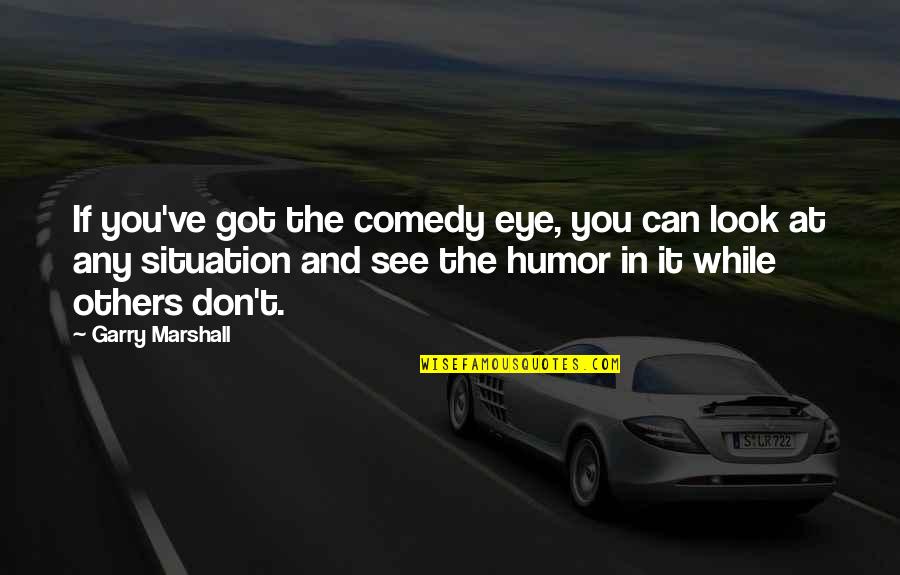 Wheedlingly In A Sentence Quotes By Garry Marshall: If you've got the comedy eye, you can