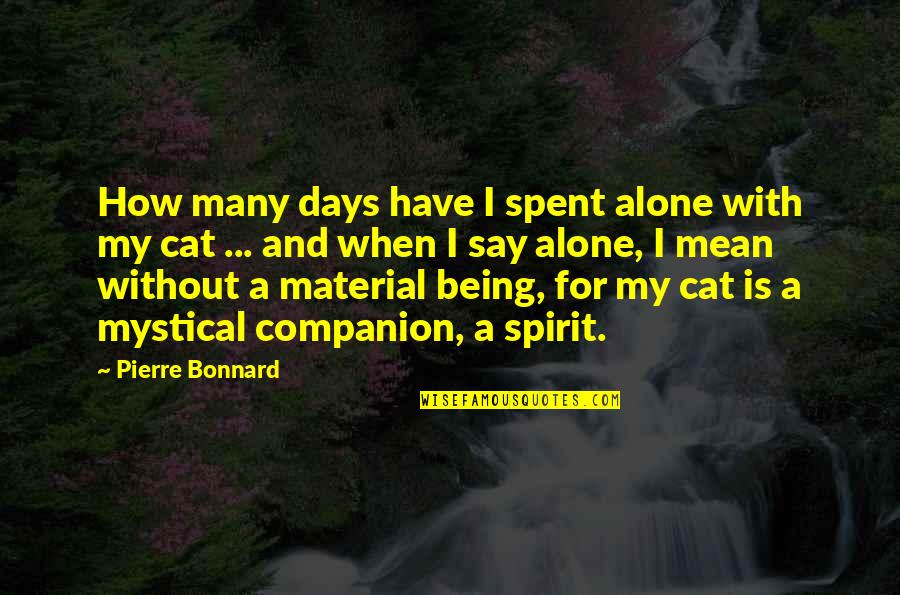 When I Alone Quotes By Pierre Bonnard: How many days have I spent alone with