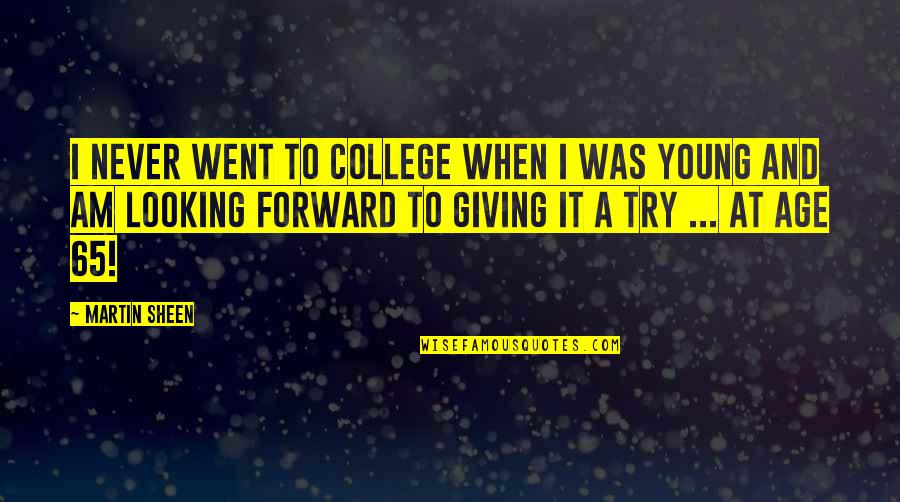 When I Was Young Quotes By Martin Sheen: I never went to college when I was