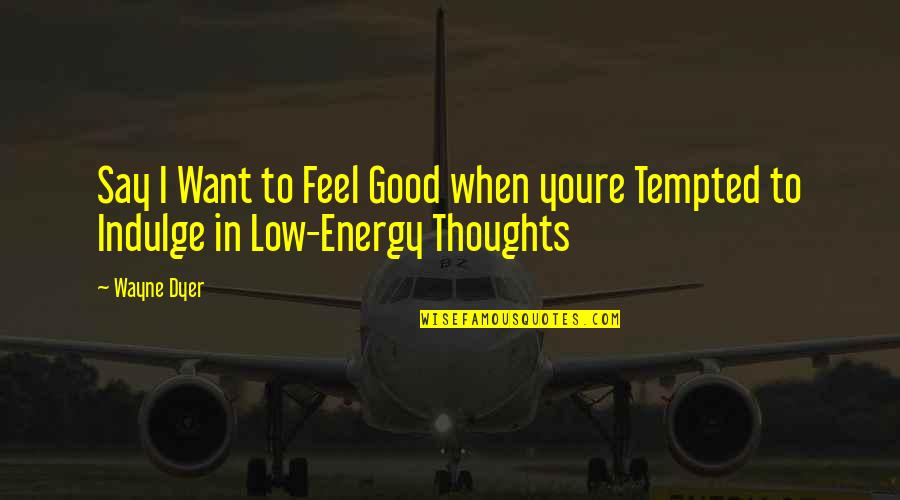 When You Feel Low Quotes By Wayne Dyer: Say I Want to Feel Good when youre