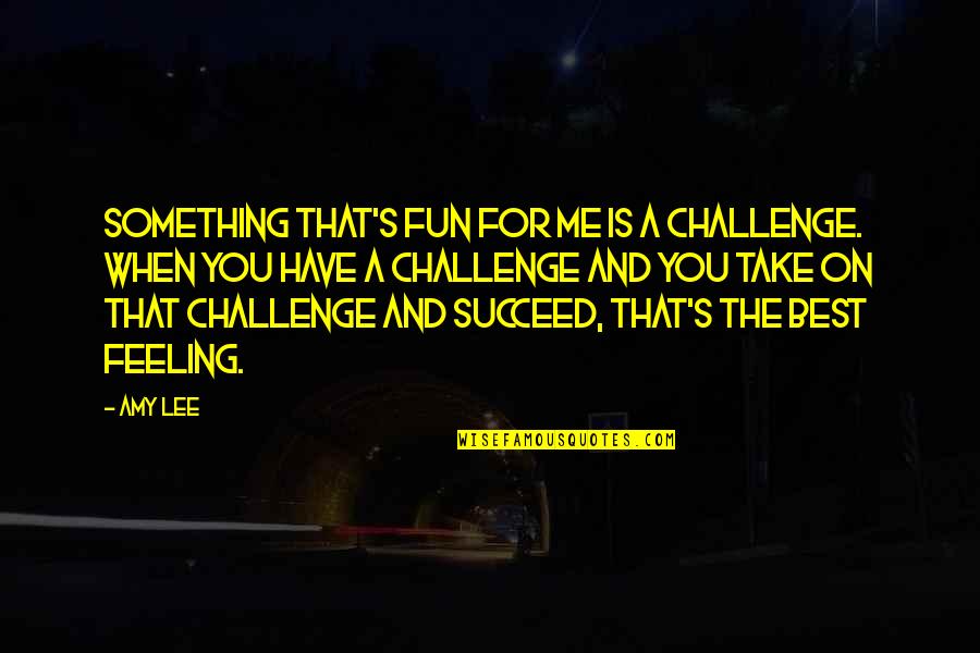 When You Have That Feeling Quotes By Amy Lee: Something that's fun for me is a challenge.