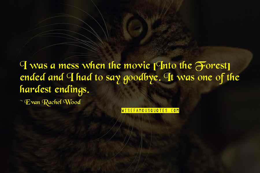 When You Mess Up Quotes By Evan Rachel Wood: I was a mess when the movie [Into