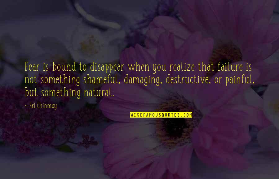 When You Realize Something Quotes By Sri Chinmoy: Fear is bound to disappear when you realize