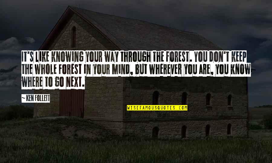 Where You Are Quotes By Ken Follett: It's like knowing your way through the forest.