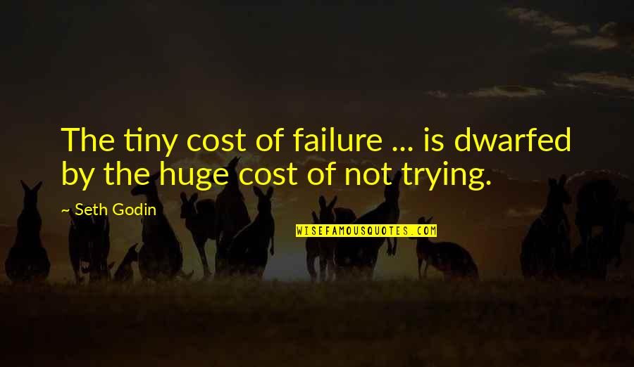 White Shirt Quotes By Seth Godin: The tiny cost of failure ... is dwarfed