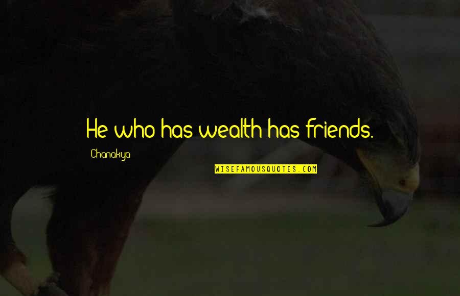 Who Is Chanakya Quotes By Chanakya: He who has wealth has friends.