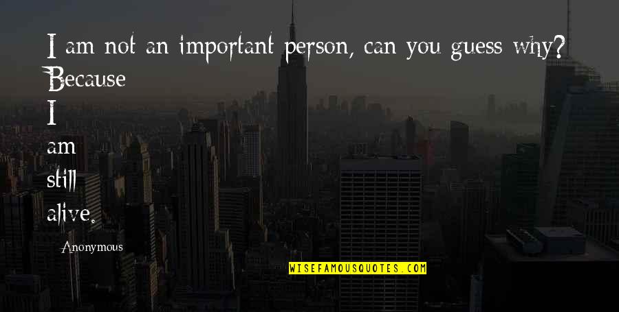 Why Am I Quotes By Anonymous: I am not an important person, can you