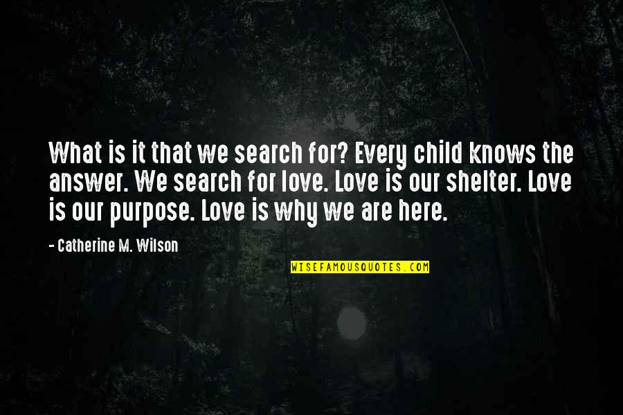 Why Are We Here Quotes By Catherine M. Wilson: What is it that we search for? Every