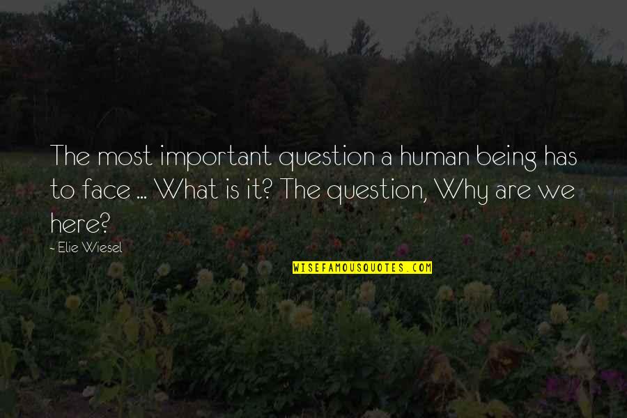 Why Are We Here Quotes By Elie Wiesel: The most important question a human being has