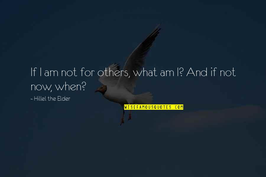 Why Water Is Important Quotes By Hillel The Elder: If I am not for others, what am