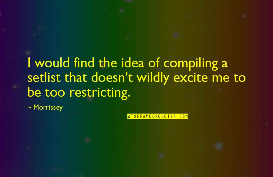 Wildly Quotes By Morrissey: I would find the idea of compiling a