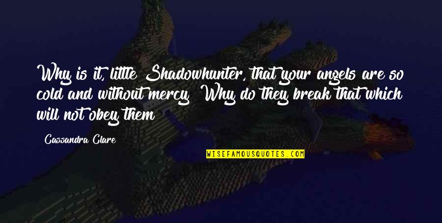 Will Not Break Quotes By Cassandra Clare: Why is it, little Shadowhunter, that your angels